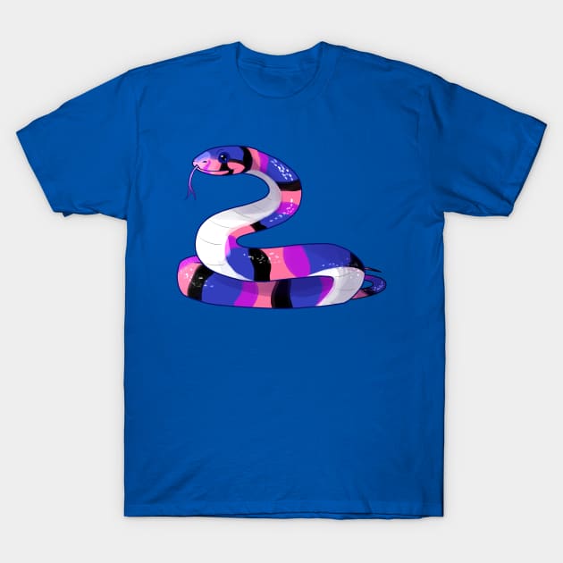 Genderfluid Snake T-Shirt by candychameleon